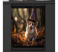 Mexpekil Dishwasher Magnetic Cover, Funny Border Collie in Meteorite Color Magnetic Dishwasher Sticker Cover, 66 X 53 Magnetic Cover for Kitchen Dishwasher Art