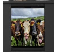 Mexpekil Dishwasher Magnetic Cover, Funny Funny Cow with Tongue out Magnetic Dishwasher Sticker Cover Magnetic Cover for Dishwasher Kitchen Art Decor