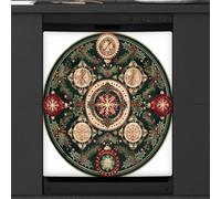 Mexpekil Dishwasher Magnetic Cover, Holly and Snowflake Medley Magnetic Dishwasher Sticker Cover Magnetic Cover for Dishwasher Kitchen Art Decor
