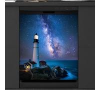 Mexpekil Dishwasher Magnetic Cover, Lighthouse in the Darkness Hope Magnetic Dishwasher Sticker Cover, 66 X 53 Magnetic Cover for Kitchen Dishwasher Art