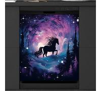 Mexpekil Dishwasher Magnetic Cover, Pegasus in the Sky Cartoon Creative Design Magnetic Dishwasher Sticker Cover Magnetic Cover for Dishwasher Kitchen Art Decor