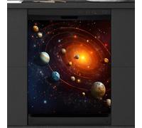 Mexpekil Dishwasher Magnetic Cover, Planet Solar System Planet Universe Magnetic Dishwasher Sticker Cover Magnetic Cover for Dishwasher Kitchen Art Decor