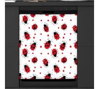 Mexpekil Dishwasher Magnetic Cover, Red Ladybug Magnetic Dishwasher Sticker Cover Magnetic Cover for Dishwasher Kitchen Art Decor