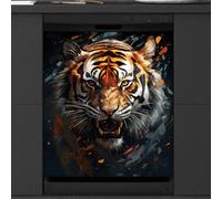 Mexpekil Dishwasher Magnetic Cover, Tiger Walking from Far Away Realistic Animal Theme Magnetic Dishwasher Sticker Cover Magnetic Cover for Dishwasher Kitchen Art Decor