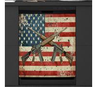 Mexpekil Dishwasher Magnetic Cover, Vintage American Flag Patriotism Magnetic Dishwasher Sticker Cover Magnetic Cover for Dishwasher Kitchen Art Decor