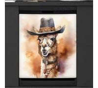 Mexpekil Dishwasher Magnetic Cover, Watercolor Alpaca with Hat Animal Magnetic Dishwasher Sticker Cover Magnetic Cover for Dishwasher Kitchen Art Decor