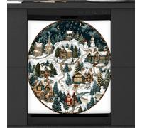 Mexpekil Dishwasher Magnetic Cover, Winter Wonderland Magnetic Dishwasher Sticker Cover Magnetic Cover for Dishwasher Kitchen Art Decor