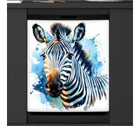 Mexpekil Dishwasher Magnetic Cover, Zebra Ink Painting Magnetic Dishwasher Sticker Cover Magnetic Cover for Dishwasher Kitchen Art Decor
