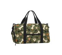 Mexpekil Dog Bones Paw Gym Bag with Shoe Compartment Waterproof Duffel Bag Large Overnight Weekend Bags Travel Holdall for Women Men Teens