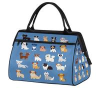 Mexpekil Dog Various Breeds Travel Duffel Bag Waterproof Gym Bag Carry On Weekend Overnight Bags Large Hand Luggage Tote Bags for Women Men Kids