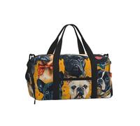Mexpekil Dogs Animal Gym Bag with Shoe Compartment Waterproof Duffel Bag Large Overnight Weekend Bags Travel Holdall for Women Men Teens