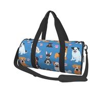 Mexpekil Dogs Various Breeds Foldable Gym Bag Carry On Travel Duffle Bags Waterproof Woman Men Hand Luggage Bag Large Weekend Overnight Bags for Sports Dance with Removable Strap