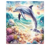 Mexpekil Dolphin Pearlstarfish Seashells Dishwasher Magnet Cover 21x26Inch Decorative Dish Washer Sticker for Front Door Waterproof Kitchen Appliance Panel Magnetic Decal