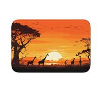 Mexpekil Door Mat Africa Wildlife Giraffe Sunset Front Door Mat 40x60cm Welcome Mat Washable Indoor Outdoor Runner Non-Slip Bathroom Rug For Entrance