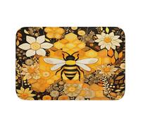 Mexpekil Door Mat Animal Bee Honeycomb Beehive Floral Front Door Mat 40x60cm Welcome Mat Washable Indoor Outdoor Runner Non-Slip Bathroom Rug For Entrance