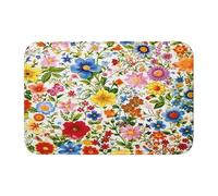 Mexpekil Door Mat Colorful Wild Flowers Spring Front Door Mat 40x60cm Welcome Mat Washable Indoor Outdoor Runner Non-Slip Bathroom Rug For Entrance