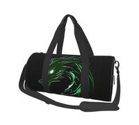 Mexpekil Dragon Green Fire Foldable Gym Bag Carry On Travel Duffle Bags Waterproof Woman Men Hand Luggage Bag Large Weekend Overnight Bags for Sports Dance with Removable Strap
