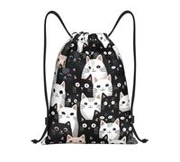 Mexpekil Drawstring Gym Bag for Men/Women,Cats With Big Eyes Draw String Back Bag Sports Gym Beach Swim Backpack
