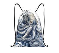 Mexpekil Drawstring Gym Bag for Men/Women,Fantasy Sea World Adventure Kraken Octopus Monster Draw String Back Bag Sports Gym Beach Swim Backpack