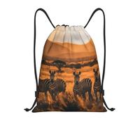 Mexpekil Drawstring Gym Bag for Men/Women,Wildlife Animal Zebra Safari Theme Draw String Back Bag Sports Gym Beach Swim Backpack
