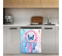Mexpekil Dream Catcher Butterfly Dishwasher Magnet Cover 21x26Inch Decorative Dish Washer Sticker for Front Door Waterproof Kitchen Appliance Panel Magnetic Decal