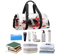 Mexpekil Duffel Bag with Shoe Compartment, Waterproof Black Record Album CD Travel Backpack for Fitness Gym Weekend Trips