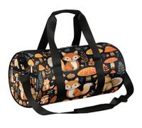 Mexpekil Duffel Bag with Shoe Compartment, Waterproof Cute Fox Squirrel Mushroom Cartoon Travel Backpack for Fitness Gym Weekend Trips