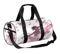Mexpekil Duffel Bag with Shoe Compartment, Waterproof Elf Girl in a Bush of Flowers Butterfly Beauty Daisy Travel Backpack for Fitness Gym Weekend Trips