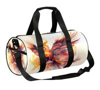 Mexpekil Duffel Bag with Shoe Compartment, Waterproof Fire Phoenix Reborn in Ink Painting Travel Backpack for Fitness Gym Weekend Trips