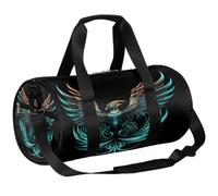 Mexpekil Duffel Bag with Shoe Compartment, Waterproof Green Black Phoenix Travel Backpack for Fitness Gym Weekend Trips