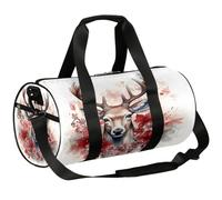 Mexpekil Duffel Bag with Shoe Compartment, Waterproof Handsome Elk Animal Theme Travel Backpack for Fitness Gym Weekend Trips