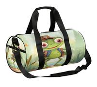 Mexpekil Duffel Bag with Shoe Compartment, Waterproof Handsome Frog Mailman Travel Backpack for Fitness Gym Weekend Trips