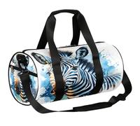 Mexpekil Duffel Bag with Shoe Compartment, Waterproof Zebra Ink Painting Travel Backpack for Fitness Gym Weekend Trips