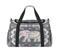 Mexpekil Duffle Bag Elephant Indian Mandala Travel Duffel Bag Mens Womens Sports Weekend Overnight Gym Holdall Carry on Bag