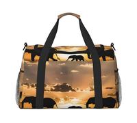 Mexpekil Duffle Bag Three Elephant Sunset Travel Duffel Bag Mens Womens Sports Weekend Overnight Gym Holdall Carry on Bag