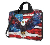 Mexpekil Eagle with Flag Laptop Bag for Women Men 13 Inch Portable Laptop Case Sleeve with Shoulder Strap Computer Carrying Case Messenger Bags for Business Travel College