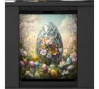 Mexpekil Easter Egg Diamonds Dishwasher Magnet Cover 21x26Inch Decorative Dish Washer Sticker for Front Door Waterproof Kitchen Appliance Panel Magnetic Decal