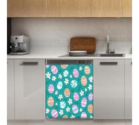 Mexpekil Easter Pink Eggs Flower Dishwasher Magnet Cover 21x26Inch Decorative Dish Washer Sticker for Front Door Waterproof Kitchen Appliance Panel Magnetic Decal