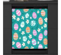 Mexpekil Easter Pink Eggs Flower Dishwasher Magnet Cover 21x26Inch Decorative Dish Washer Sticker for Front Door Waterproof Kitchen Appliance Panel Magnetic Decal