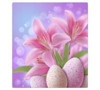 Mexpekil Easter Pink Lilies Eggs Dishwasher Magnet Cover 21x26Inch Decorative Dish Washer Sticker for Front Door Waterproof Kitchen Appliance Panel Magnetic Decal
