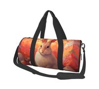 Mexpekil Easter Rabbit Art Egg Foldable Gym Bag Carry On Travel Duffle Bags Waterproof Woman Men Hand Luggage Bag Large Weekend Overnight Bags for Sports Dance with Removable Strap