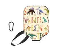 Mexpekil Education Alphabet Letter cartoon Dinosaur Pickleball Racket Cover 11.6x8.7in Universal Protective Sleeve for Pickleball Paddles Neoprene Scratch Protection, Paddle Tennis gift for Men Women