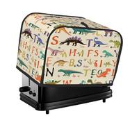 Mexpekil Education Alphabet Letter Cartoon Dinosaur Toaster Cover 2 Slice Bread Maker Cover Waterproof Kitchen Small Appliance Dust-Proof Covers Toaster Oven Protection, Women Gift