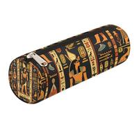 Mexpekil Egyptian Egypt Hieroglyphs Pencil Case Pen Bag Marker Pouch for Kids Boys Girls Cylinder Round Pencil Cases for School Supplies Organiser