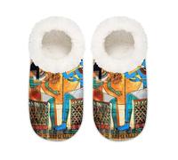Mexpekil Egyptian Egypt Papyrus Women Women's Slippers Size 9-10.5 Soft Fuzzy House Slipper Non Slip Home Shoes for Women Men Ladies