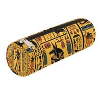 Mexpekil Egyptian Hieroglyphs Anubis Pencil Case for Girls Boys Stationery Pouch Organiser Small School Supply Bag for Students Office