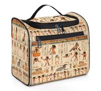 Mexpekil Egyptian Hieroglyphs Egypt Themed Hanging Toiletry Bag for Women Men Large Waterproof Makeup Cosmetic Wash Bag for Travel