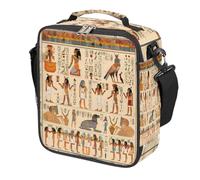 Mexpekil Egyptian Hieroglyphs Egypt Themed Kids Lunch Bag Boys Girls, Square Thermal Insulated Lunch Box, Reusable Cooler Tote for School Picnic Travel