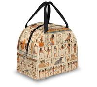 Mexpekil Egyptian Hieroglyphs Egypt Themed Thermal Lunch Bag Box for Kids Adults, Insulated Lunch Tote Cooler Bag for School Work Travel