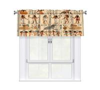 Mexpekil Egyptian Hieroglyphs Egypt Themed Valances for Windows 54x18 inch Rod Pocket Short Curtains Valance for Kitchen, Living Room, Bedroom, Bathroom